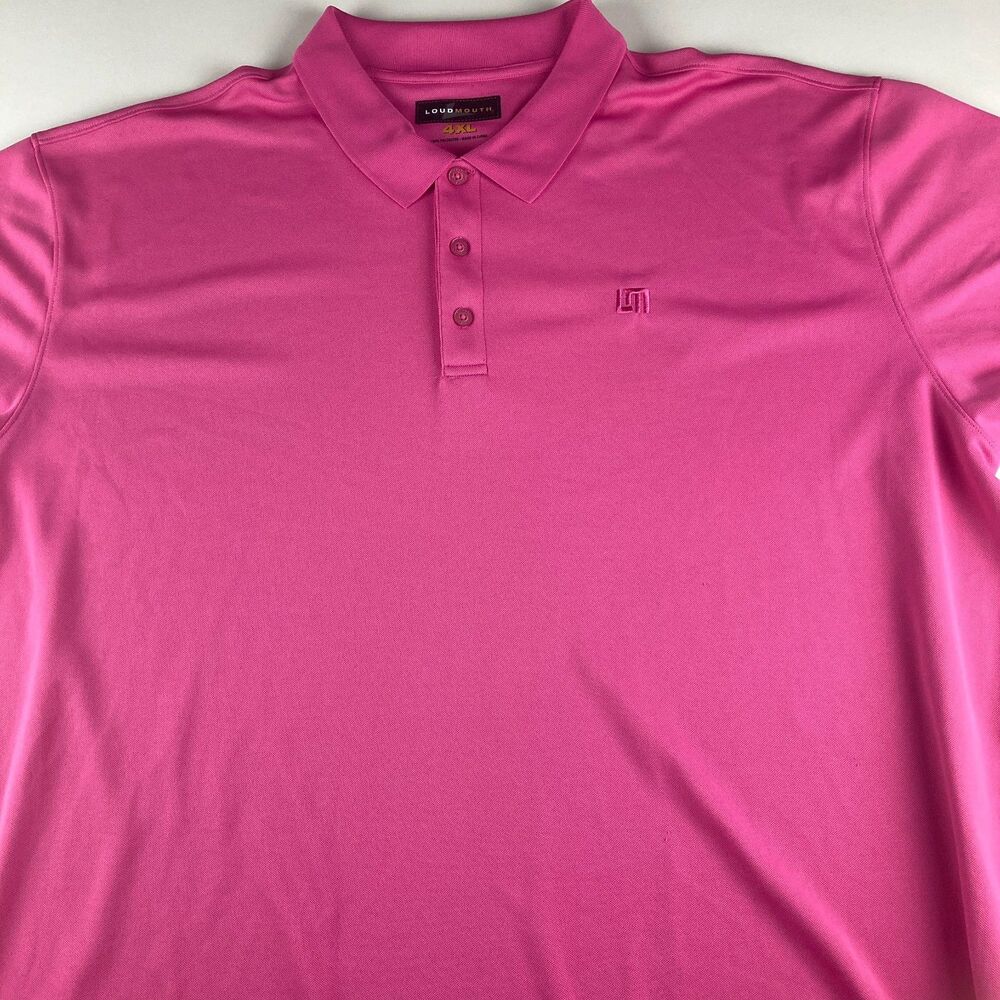 Loudmouth Golf Polo Shirt Mens 4XL Pink Performance Logo